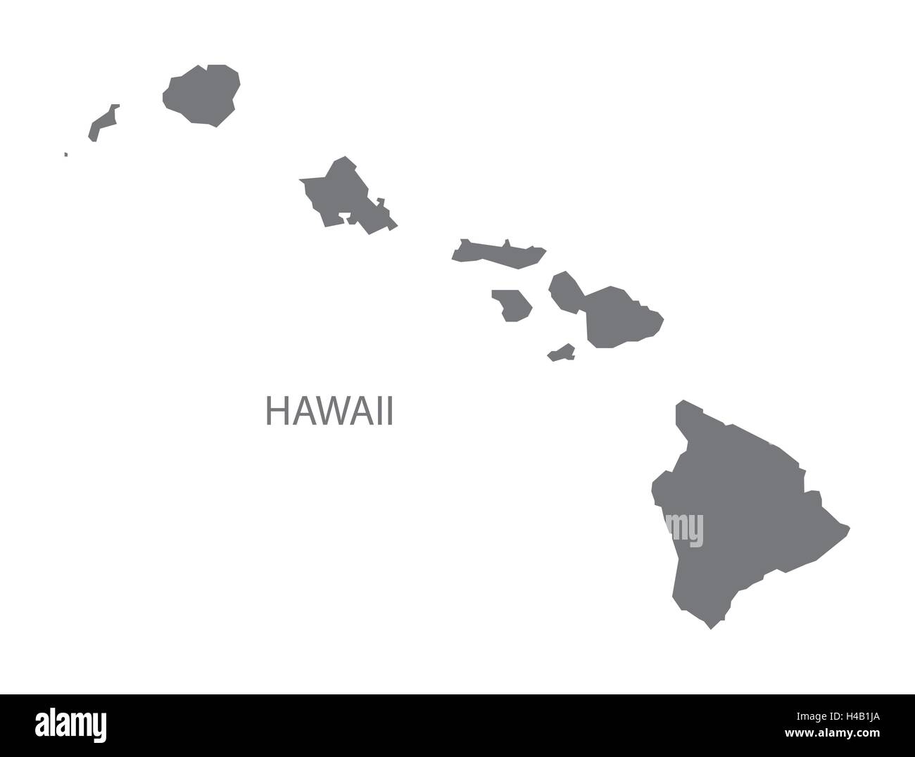 Hawaii USA Map en gris Illustration de Vecteur