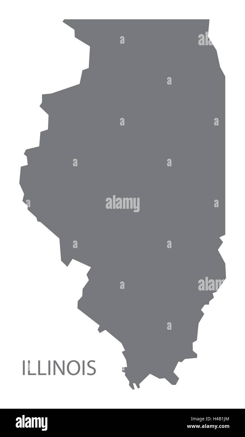 L'Illinois USA Map en gris Illustration de Vecteur