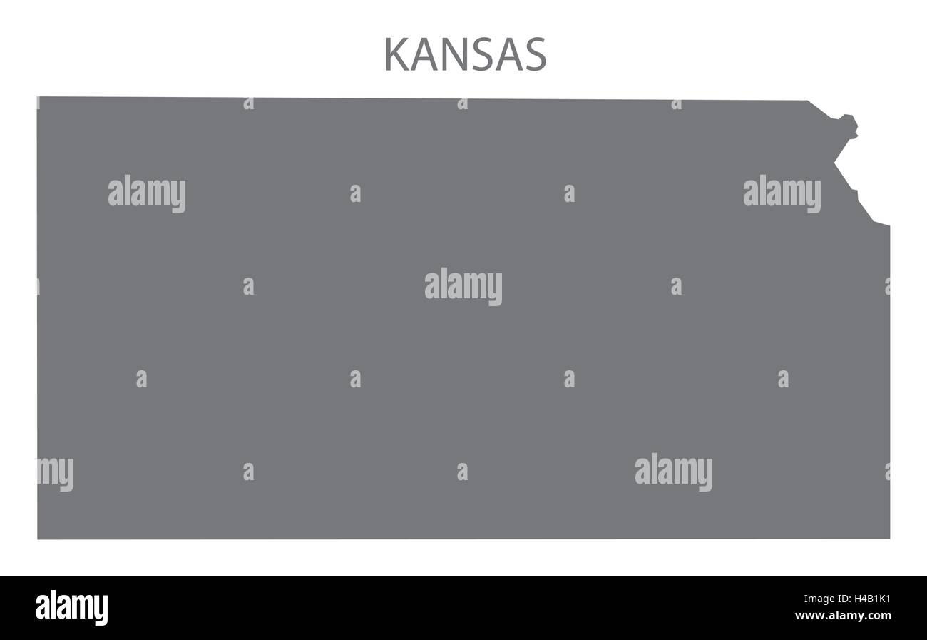Kansas USA Map en gris Illustration de Vecteur