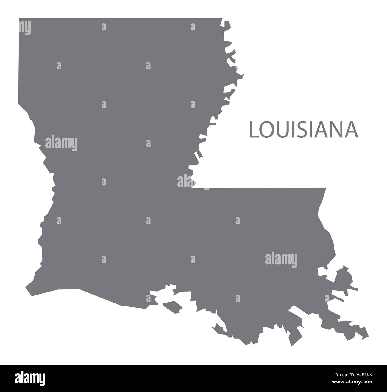 Carte des Etats-Unis de la Louisiane en gris Illustration de Vecteur