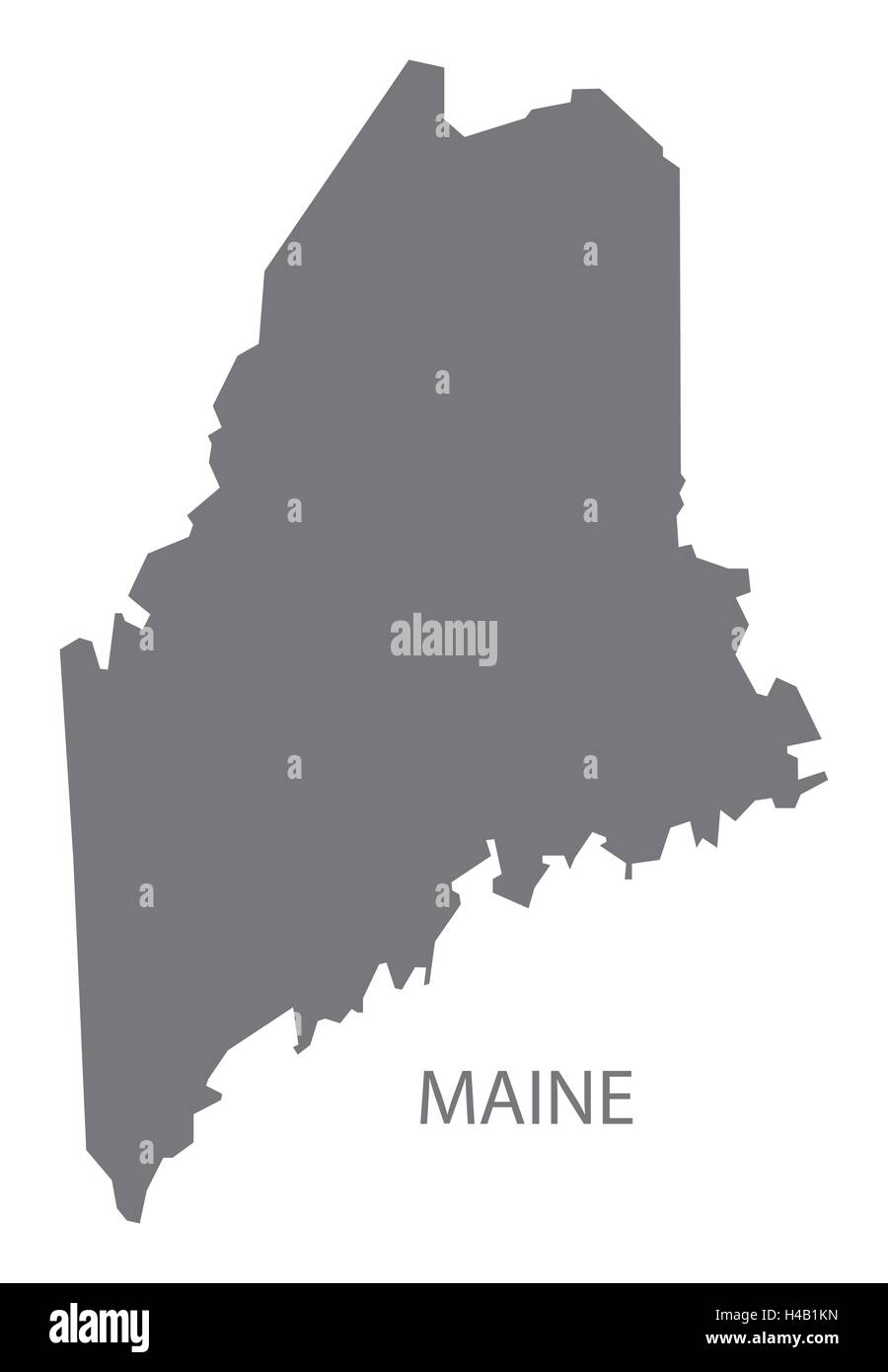 Maine USA Map en gris Illustration de Vecteur