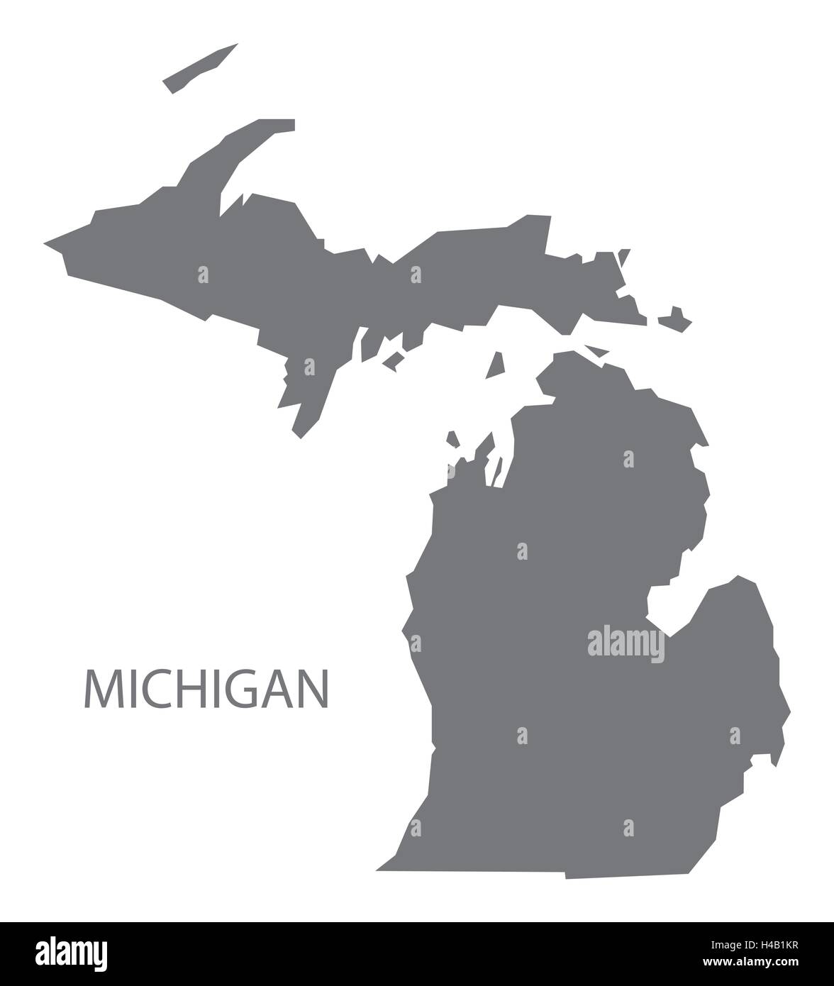 Michigan USA Map en gris Illustration de Vecteur