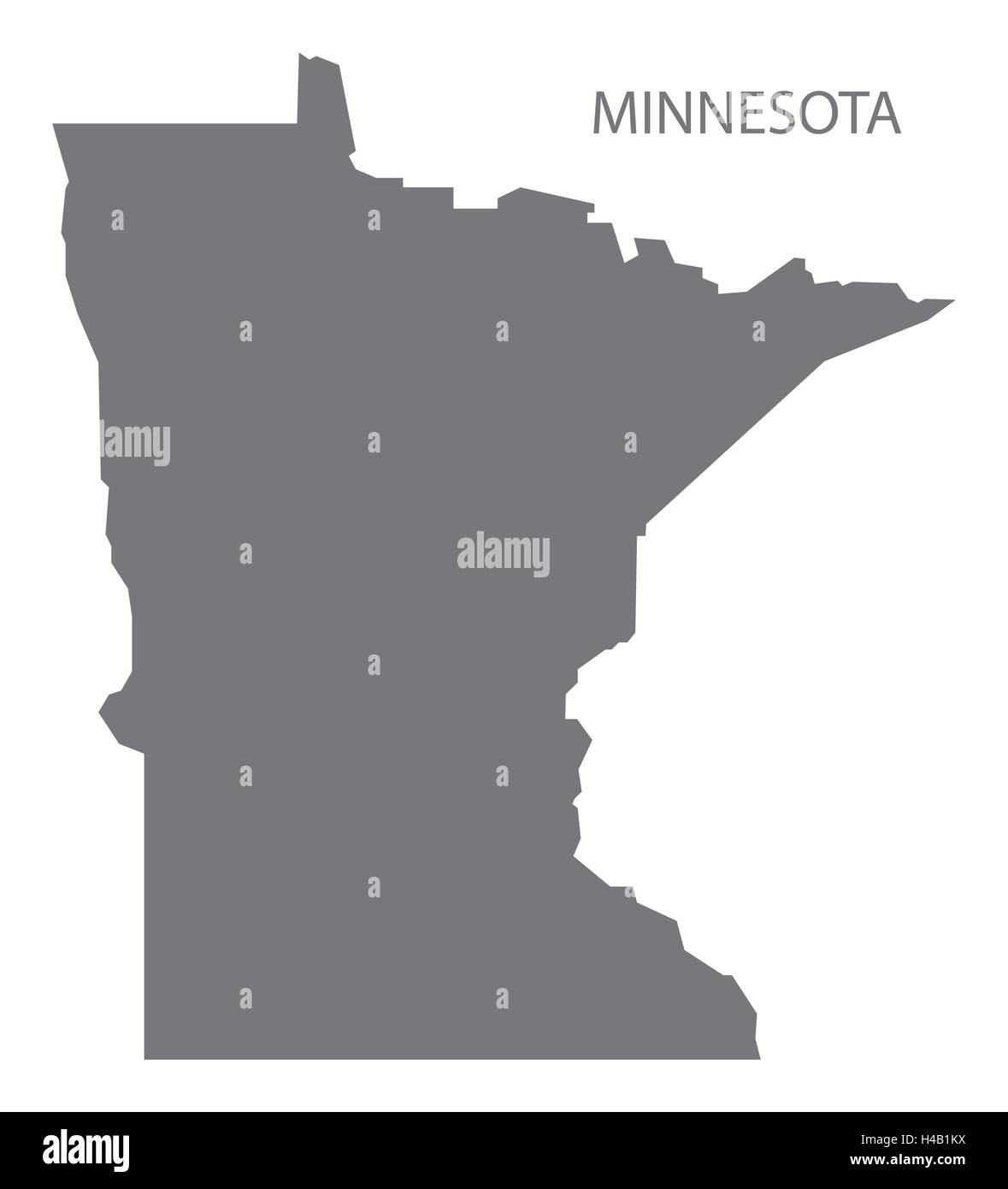 Minnesota USA Map en gris Illustration de Vecteur