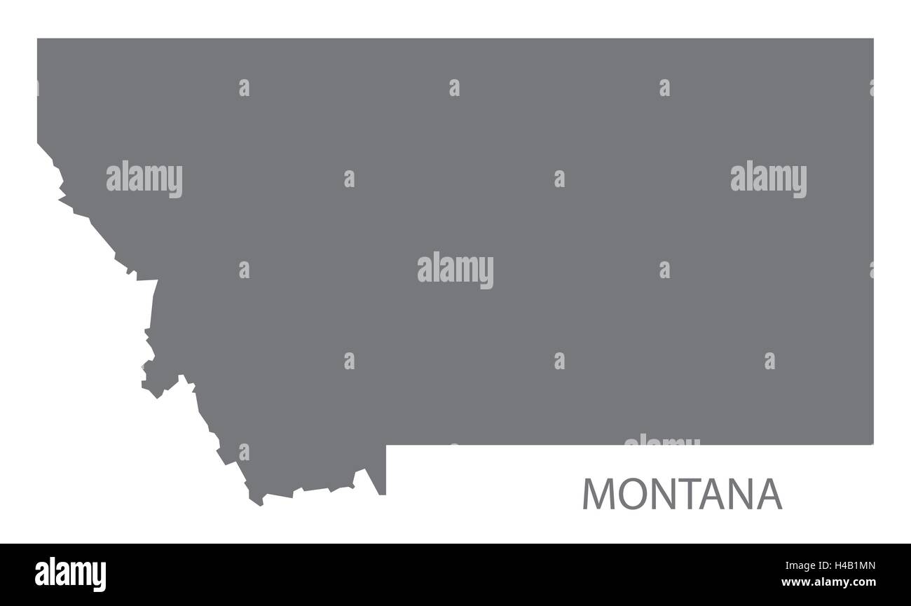 Montana USA Map en gris Illustration de Vecteur