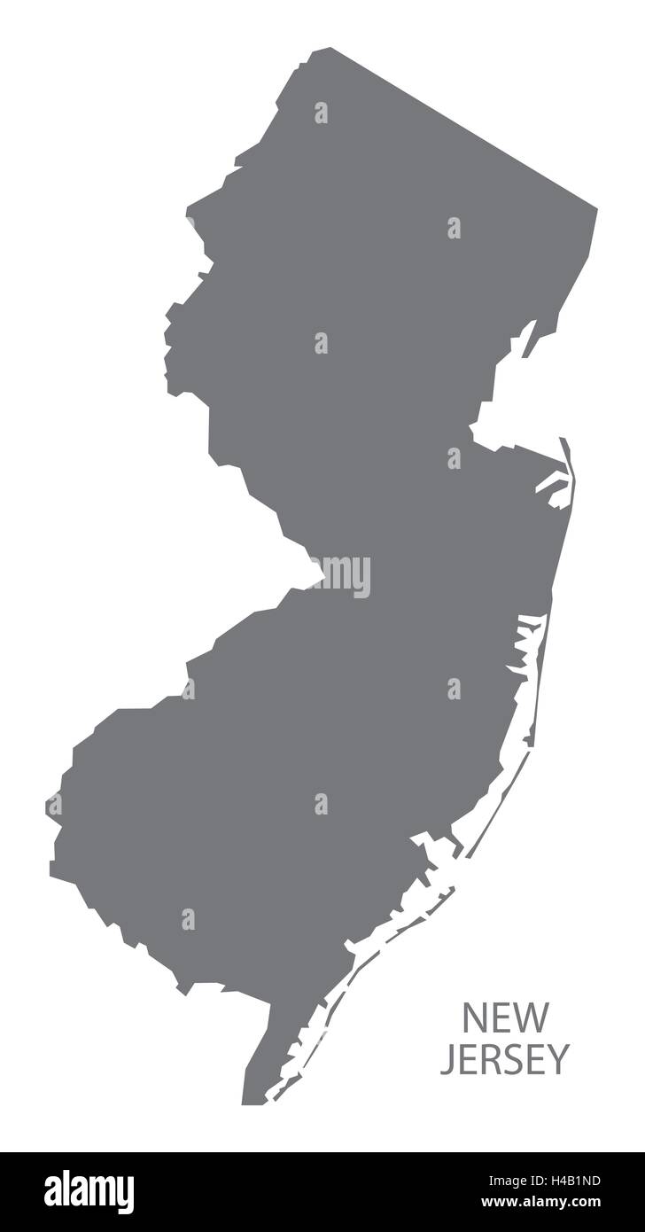 New Jersey USA Map en gris Illustration de Vecteur