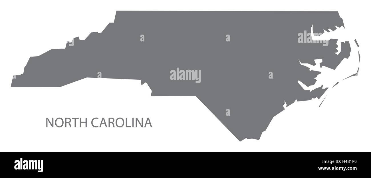 North Carolina USA Map en gris Illustration de Vecteur