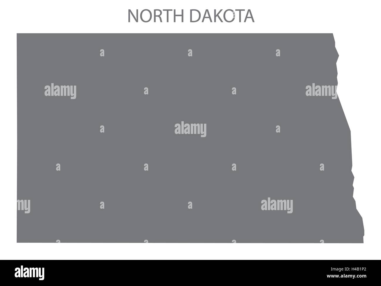 Dakota du Nord USA Map en gris Illustration de Vecteur