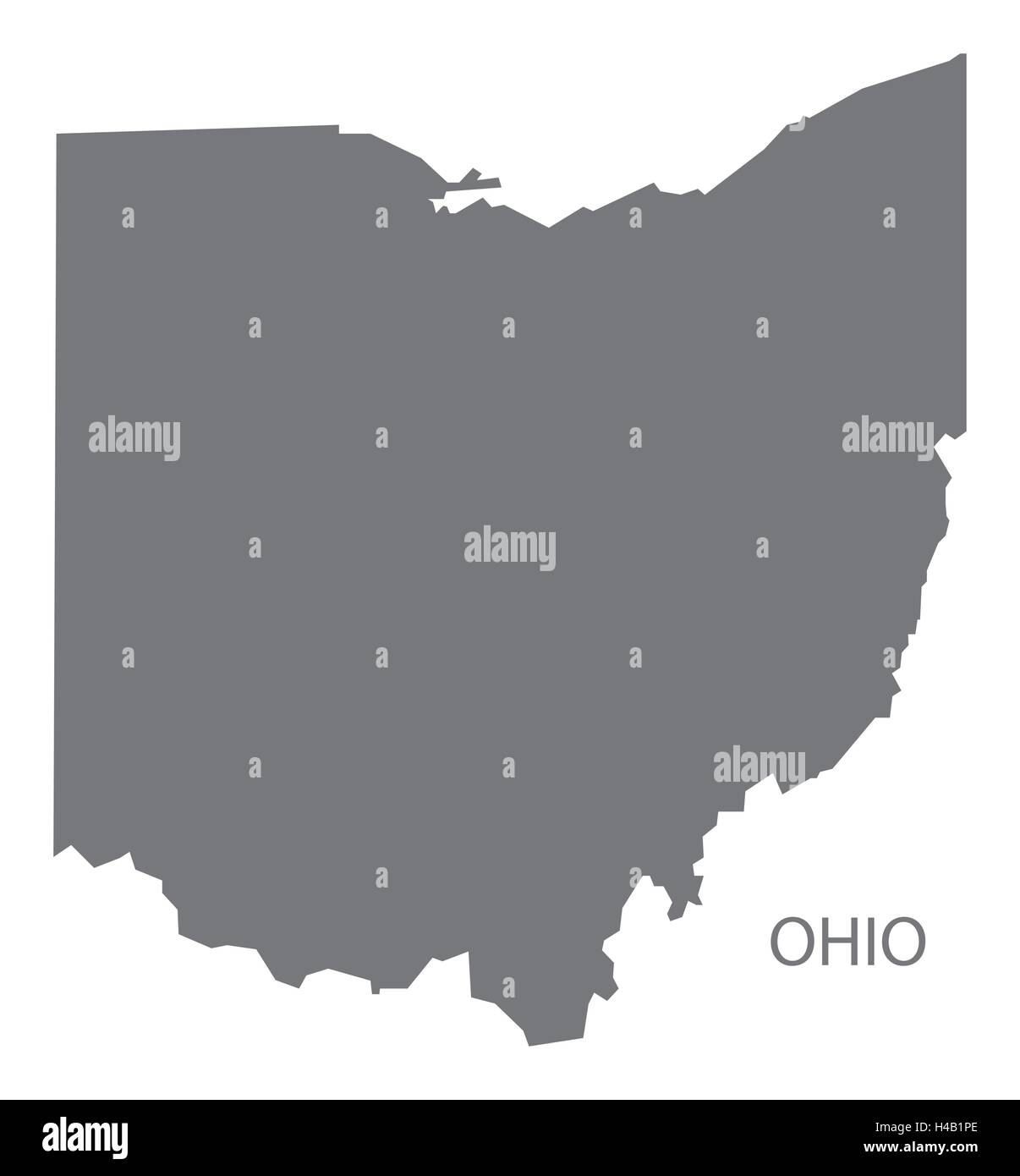 Ohio USA Map en gris Illustration de Vecteur