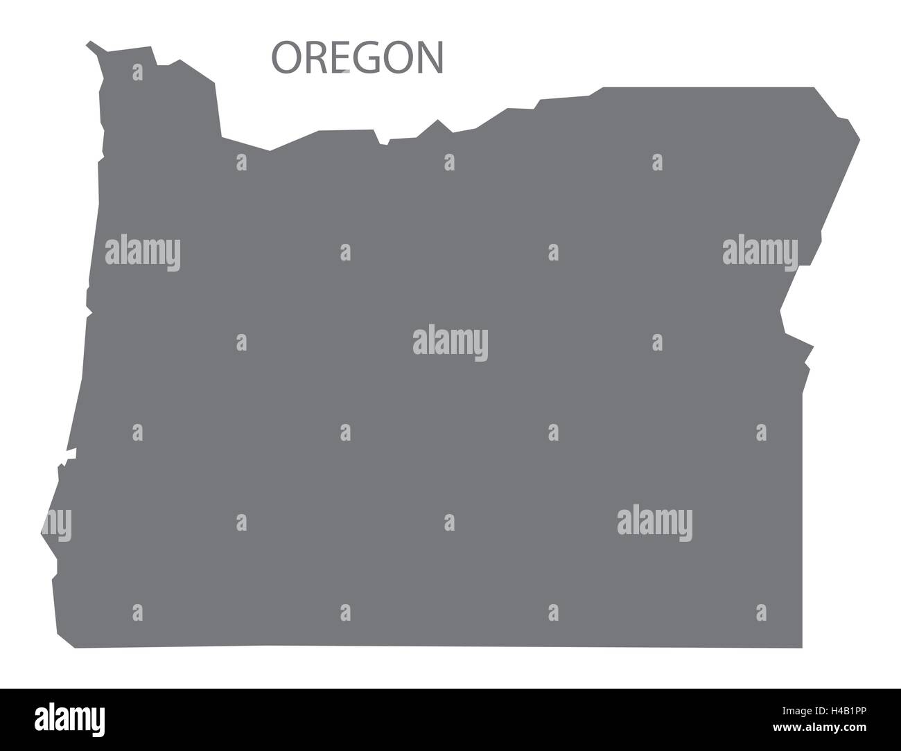 Oregon USA Map en gris Illustration de Vecteur