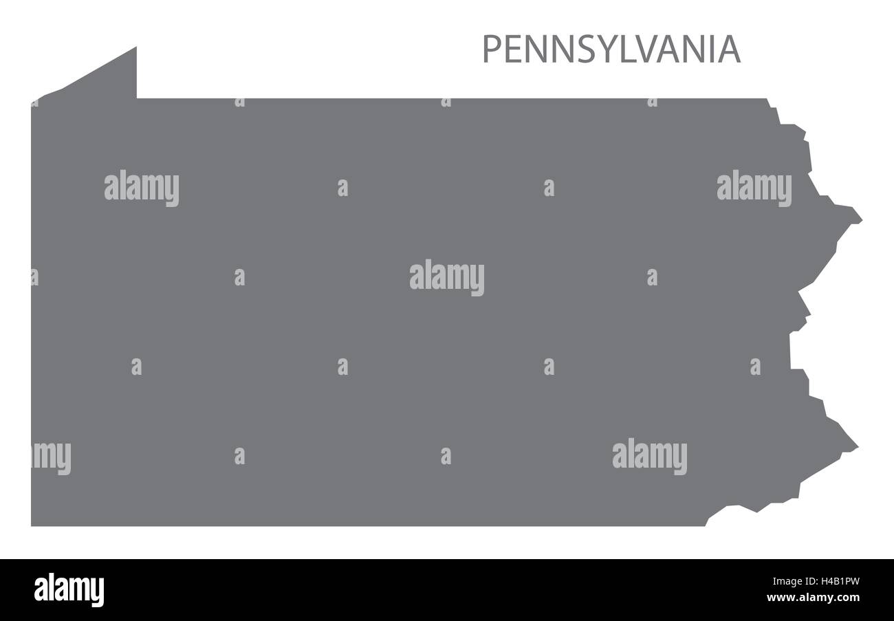 Pennsylvania USA Map en gris Illustration de Vecteur