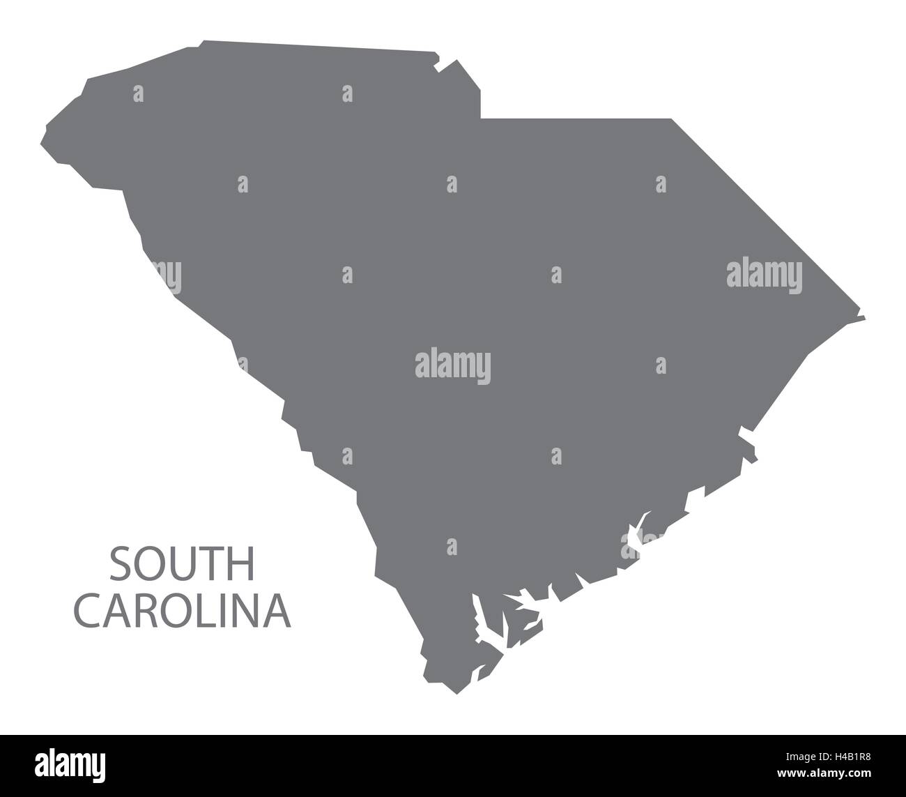 Caroline du Sud USA Map en gris Illustration de Vecteur