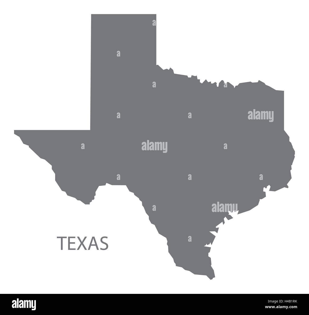Texas USA Map en gris Illustration de Vecteur