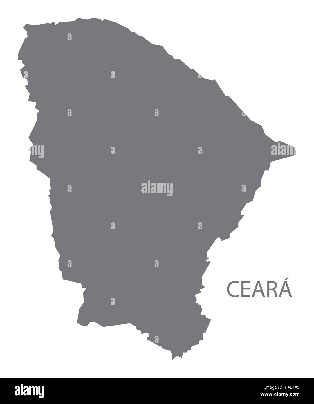 Ceara Brésil carte en gris. Illustration de Vecteur