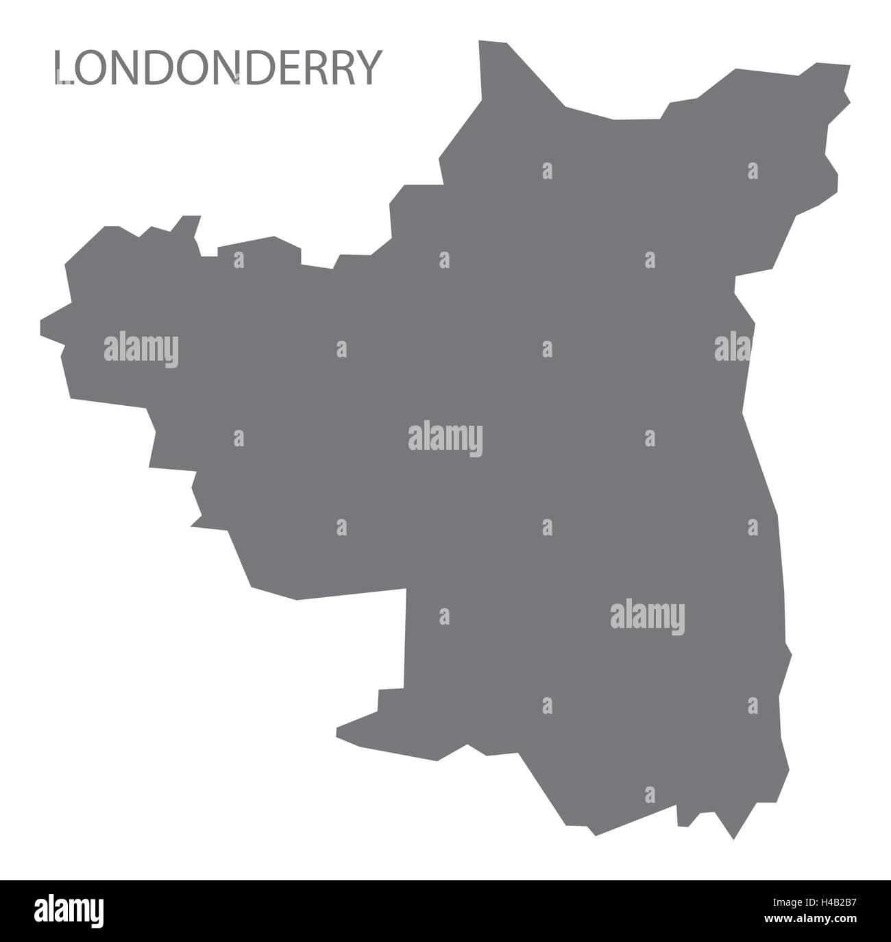 L'Irlande du Nord Londonderry Plan en gris Illustration de Vecteur