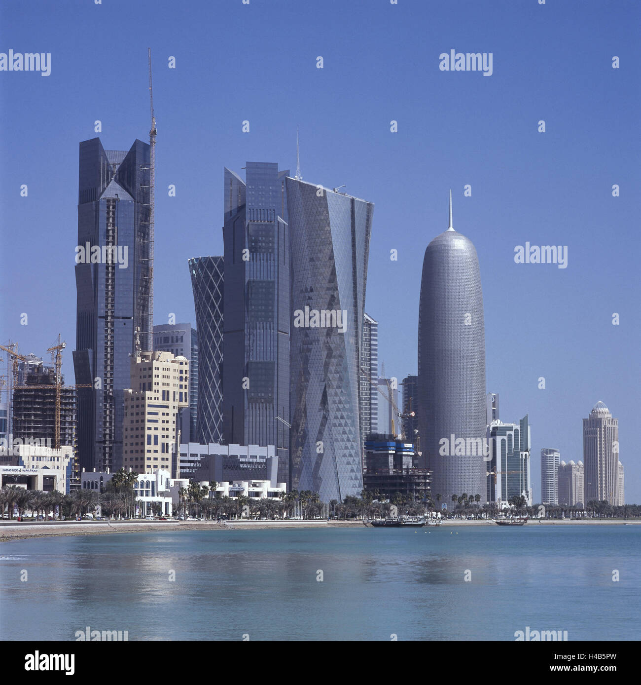 Qatar, Doha, vue sur ville, village, capitale, grands immeubles, d'entreprises, quatrième ville de l'émirat, ville, vue, Banque D'Images