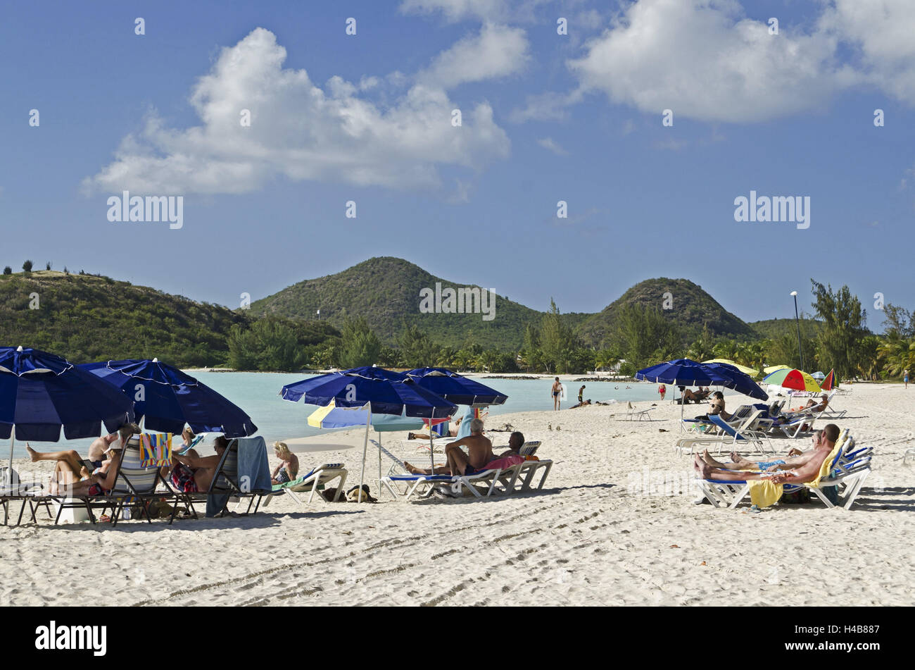 Antigua, la plage de sable 'Jolly Beach', Banque D'Images