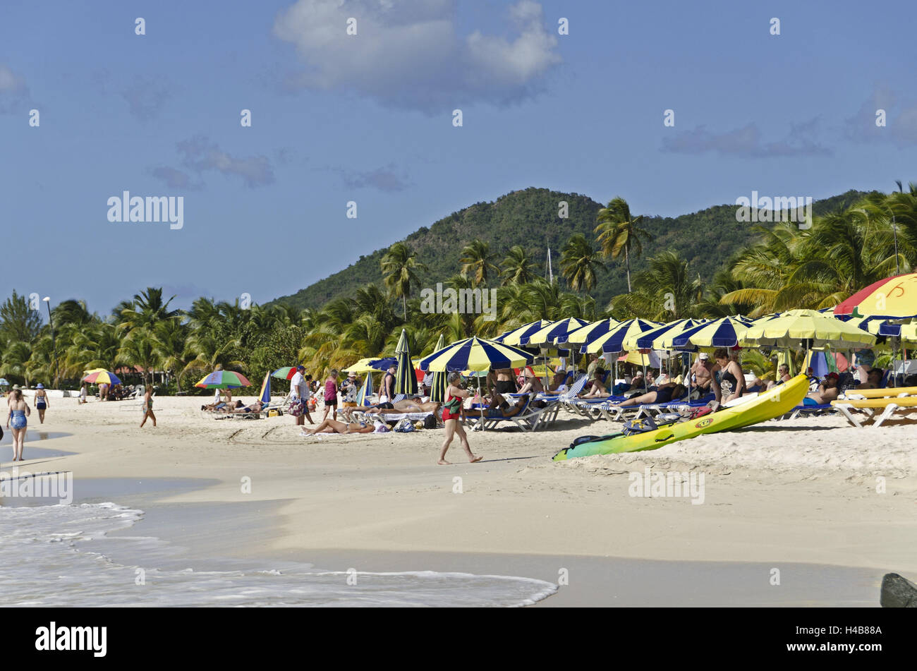 Antigua, la plage de sable 'Jolly Beach', Banque D'Images