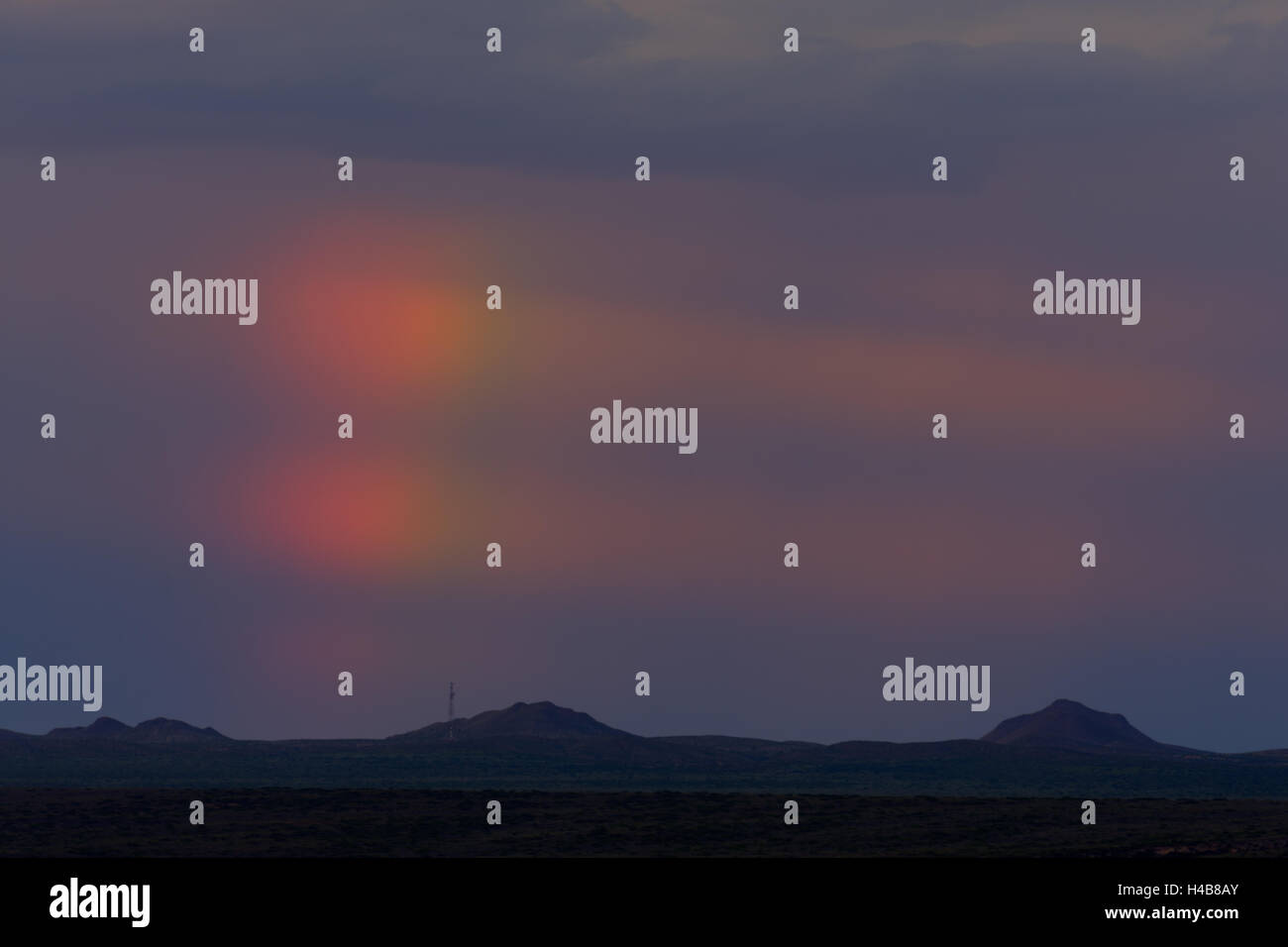 Arc en Ciel et nuages, Bosque del Apache National Wildlife Refuge, Nouveau Mexique, USA. Banque D'Images