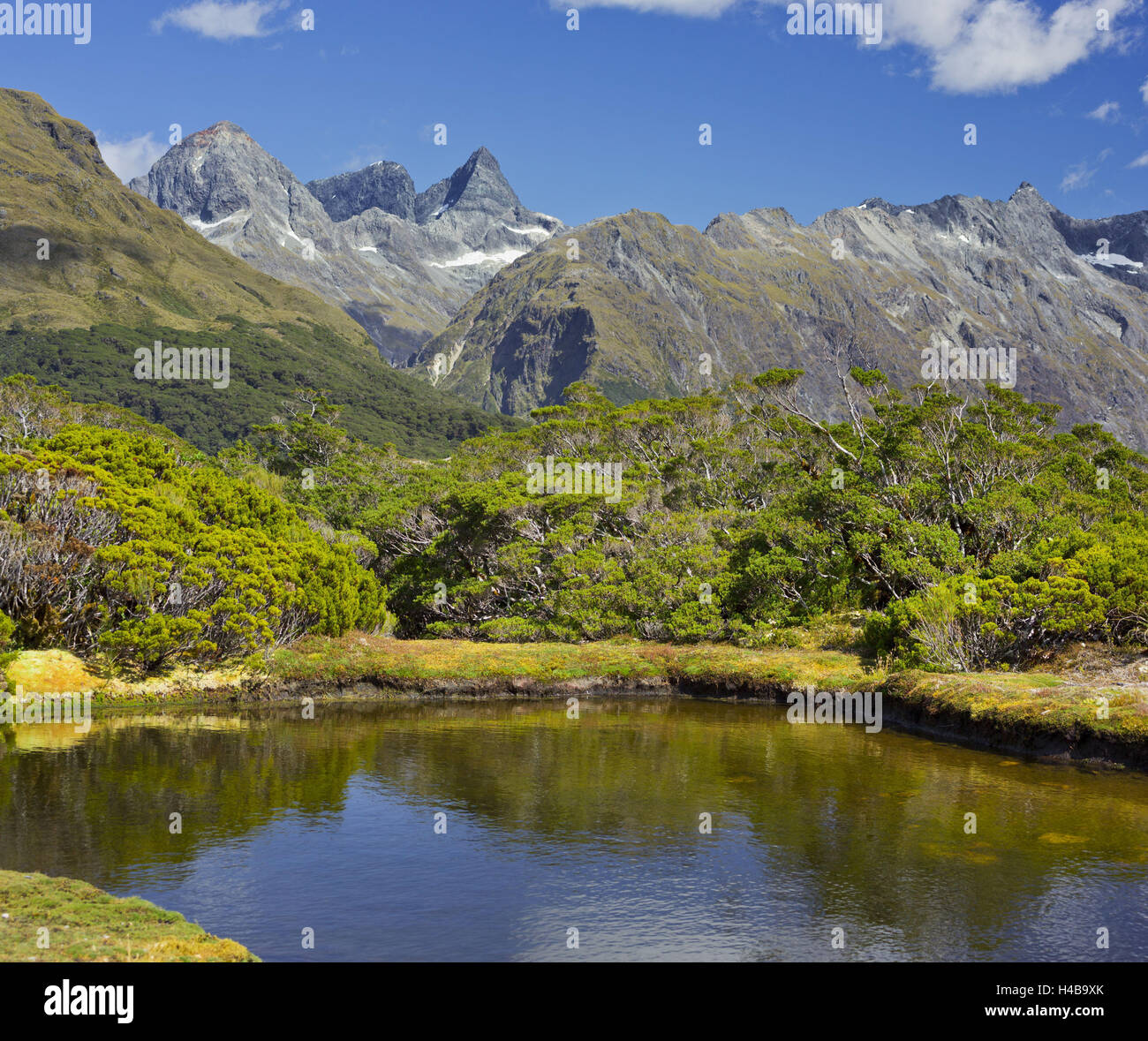 Sommet clé, Fiordland National Park, Southland, île du Sud, Nouvelle-Zélande Banque D'Images