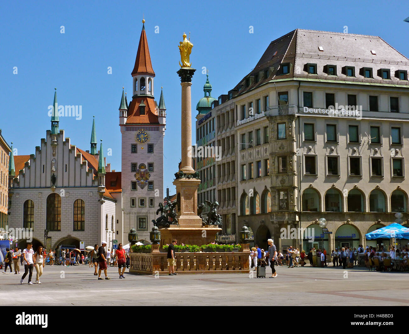 Allemagne, Munich, Haute-Bavière, Marienplatz Banque D'Images