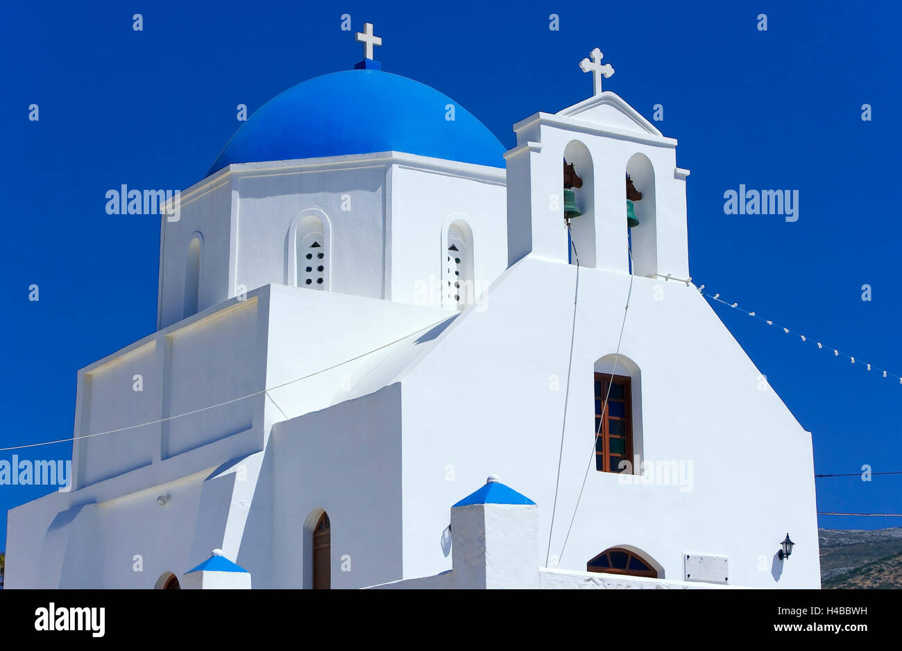 Église, hora, amorgos island, Cyclades, îles grecques, Grèce Banque D'Images