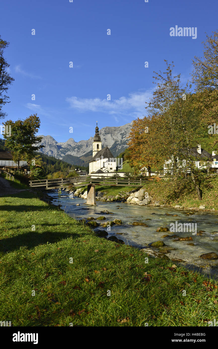 L'église St Sébastien à Ramsau Banque D'Images