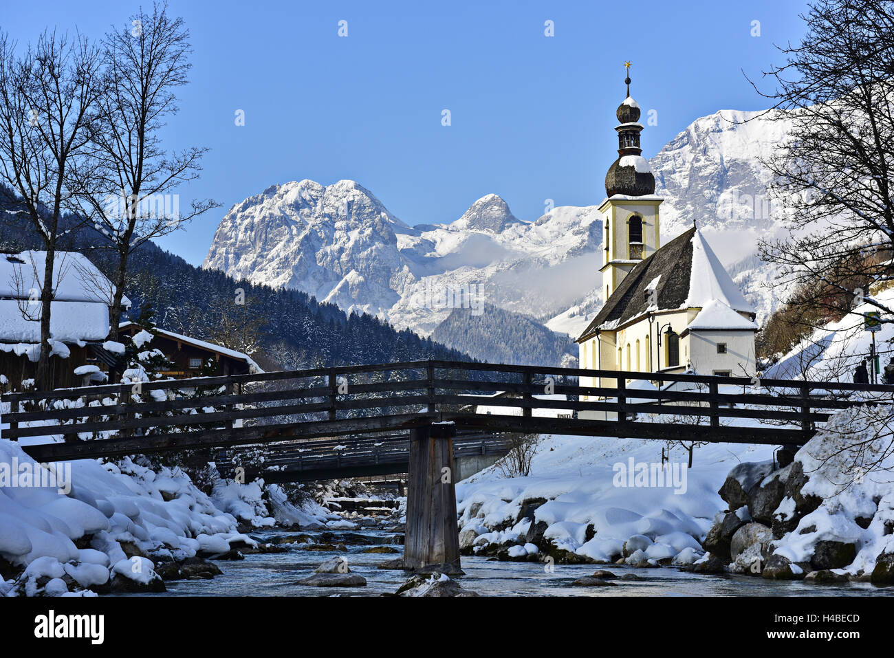 L'église St Sébastien à Ramsau Banque D'Images