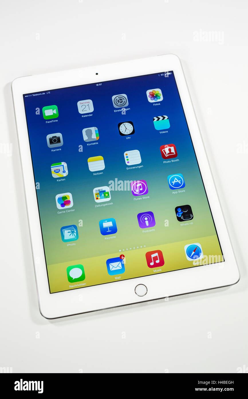 L'iPad air 2, affichage, applications, programmes, fonction multi-touch, Banque D'Images