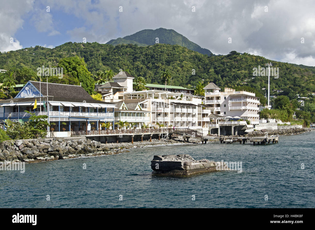 Dans les Caraïbes, la DOMINIQUE, Roseau, paysage urbain, Banque D'Images