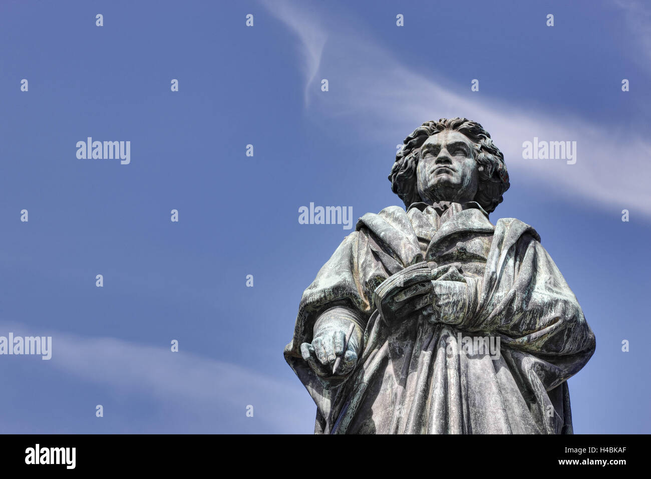 Allemagne, Berlin, Bonn, monument Beethoven, statue, ciel, Banque D'Images