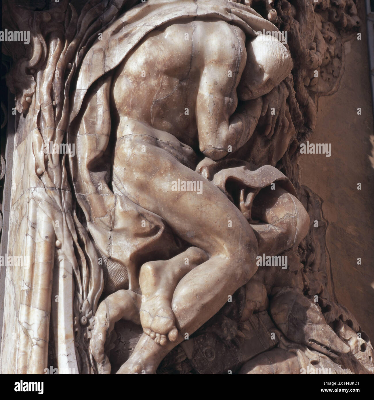 L'Espagne, Alicante, Palacio de Marqués de Dos Aguas, figure dans le portail, Banque D'Images