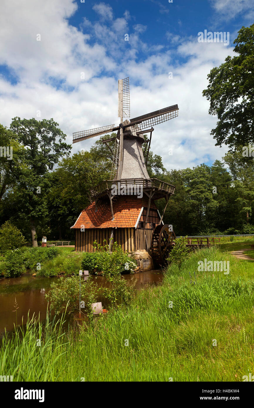 Allemagne, Basse-Saxe, Schleswig-Holstein, Hüven Hüvener Mühle (Mill), Banque D'Images