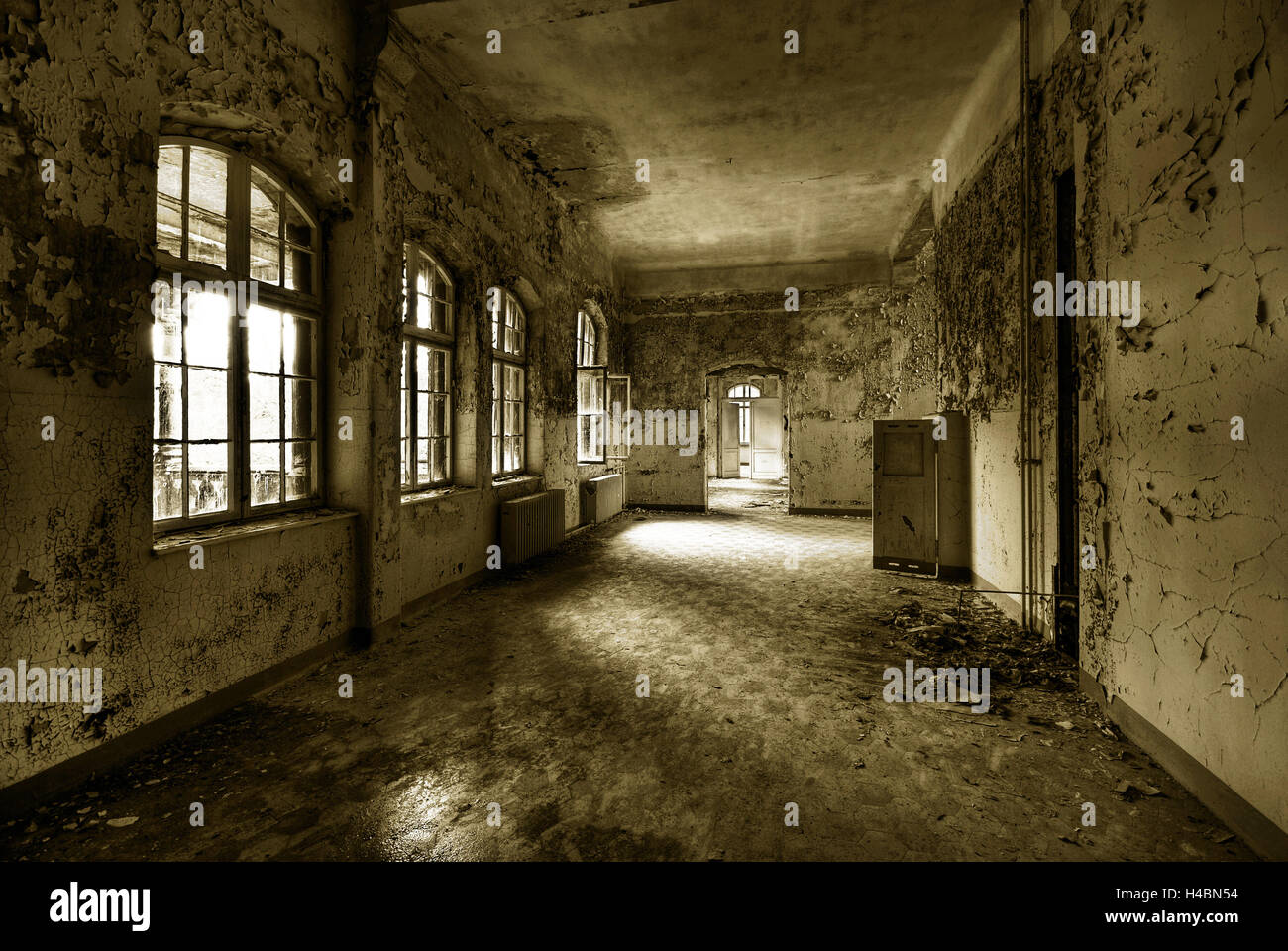 Beelitz sites correctives, sanitarium, hôpital, abandon, Beelitz, Brandebourg, Allemagne Banque D'Images