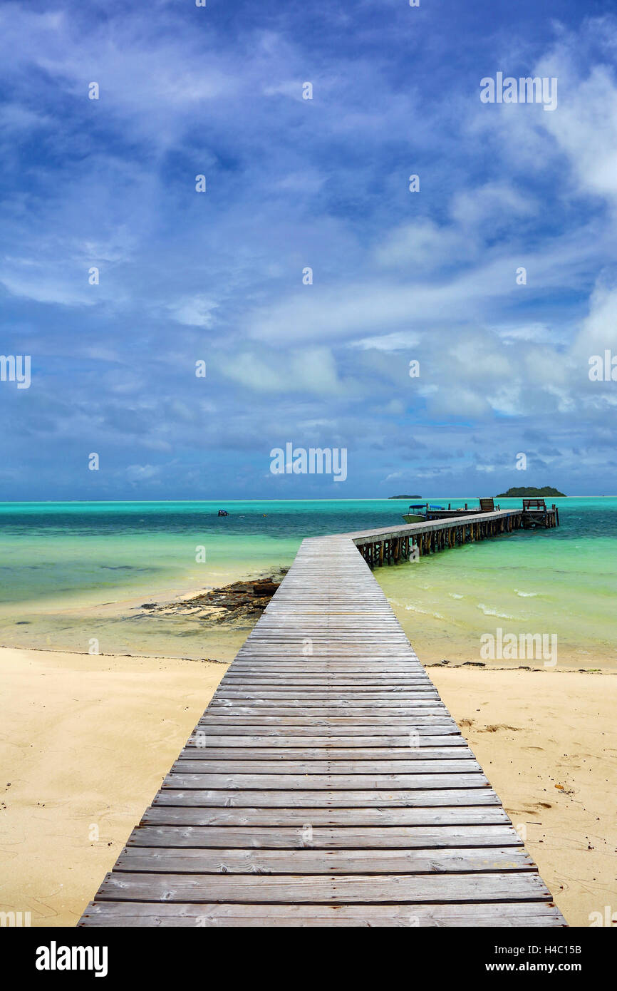 Jetée en bois, Koror, République de Palau, Micronesia, Pacific Banque D'Images