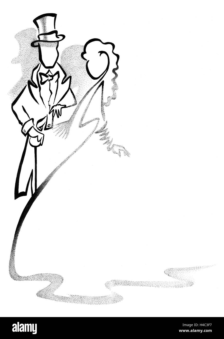 Couple marié en face de la salle de bal Banque D'Images