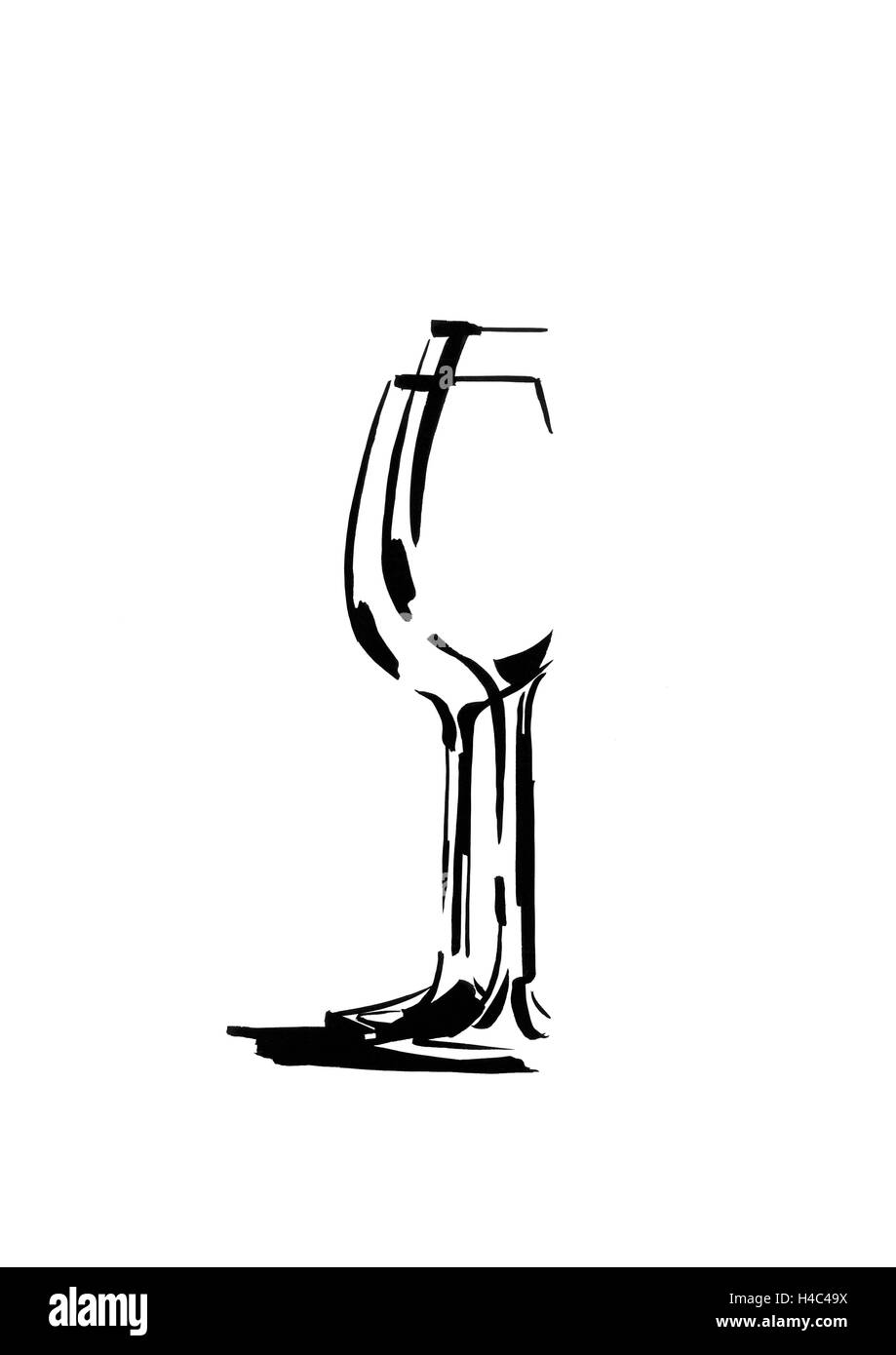 Vin rouge et verres à vin blanc Banque D'Images