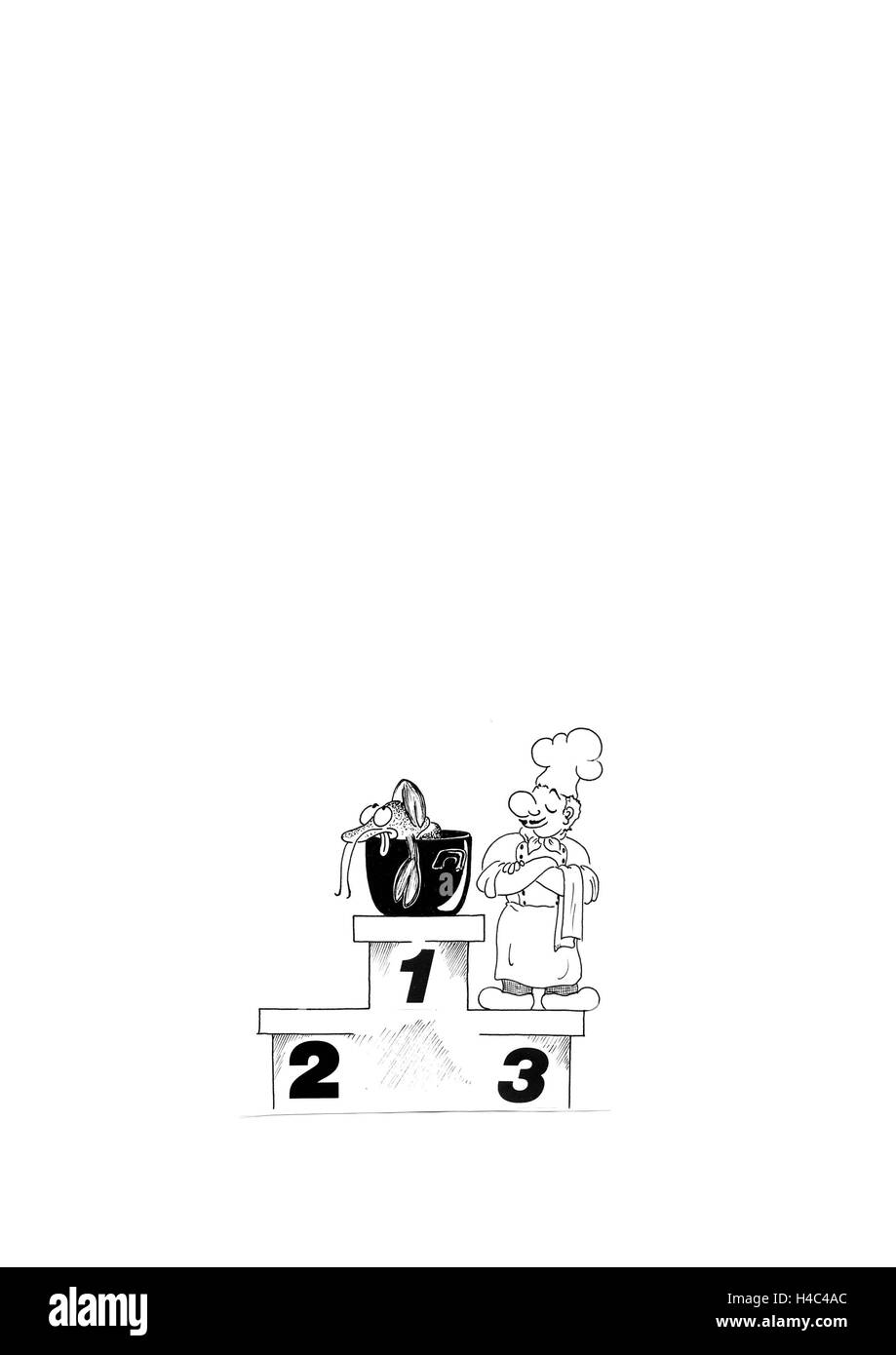 Jeux Olympiques Scampi avec Cook Banque D'Images