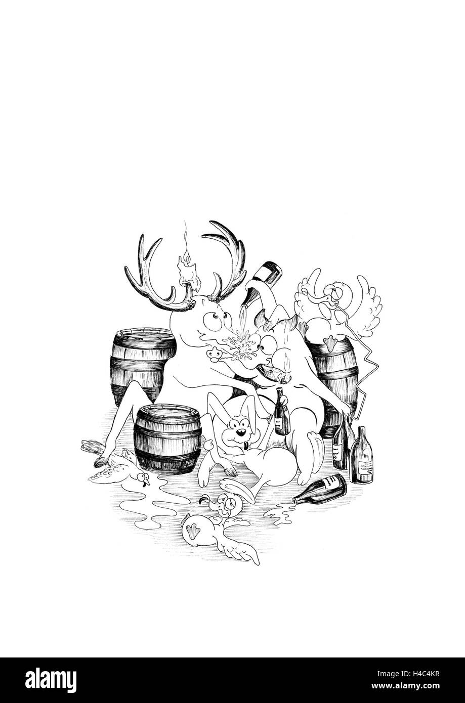 Les animaux de la célébrer une fête Banque D'Images