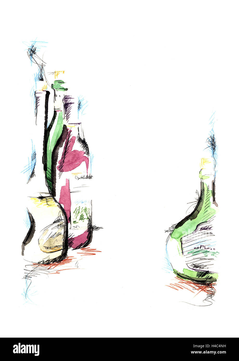 Assortiment de bouteilles de vin Banque D'Images