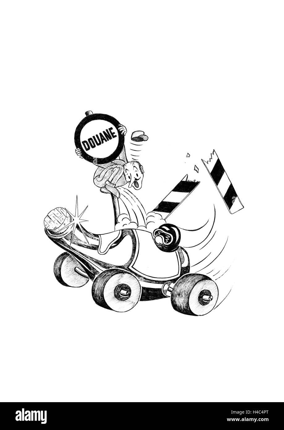 Chariots de vin à l'excès des douanes Banque D'Images