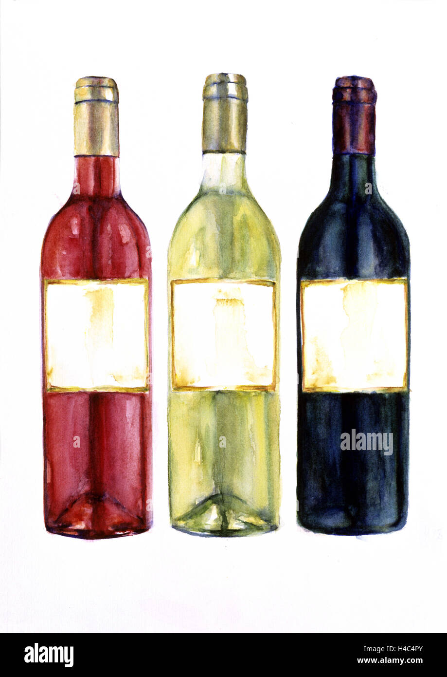 Vin blanc et vin rouge Banque D'Images