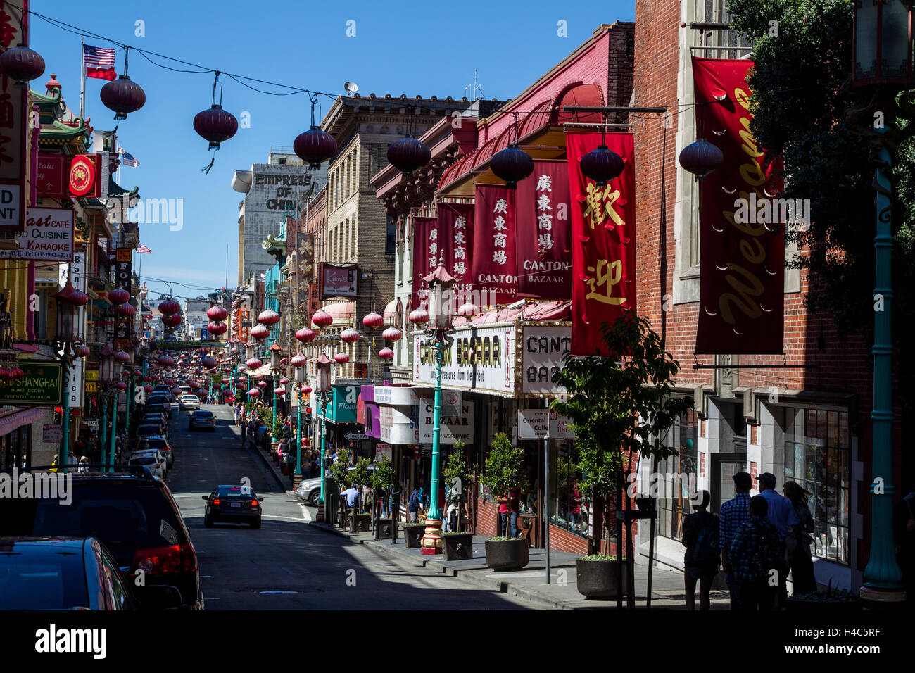 L'avenue Grant dans Chinatown à San Francisco, Californie, USA. Banque D'Images