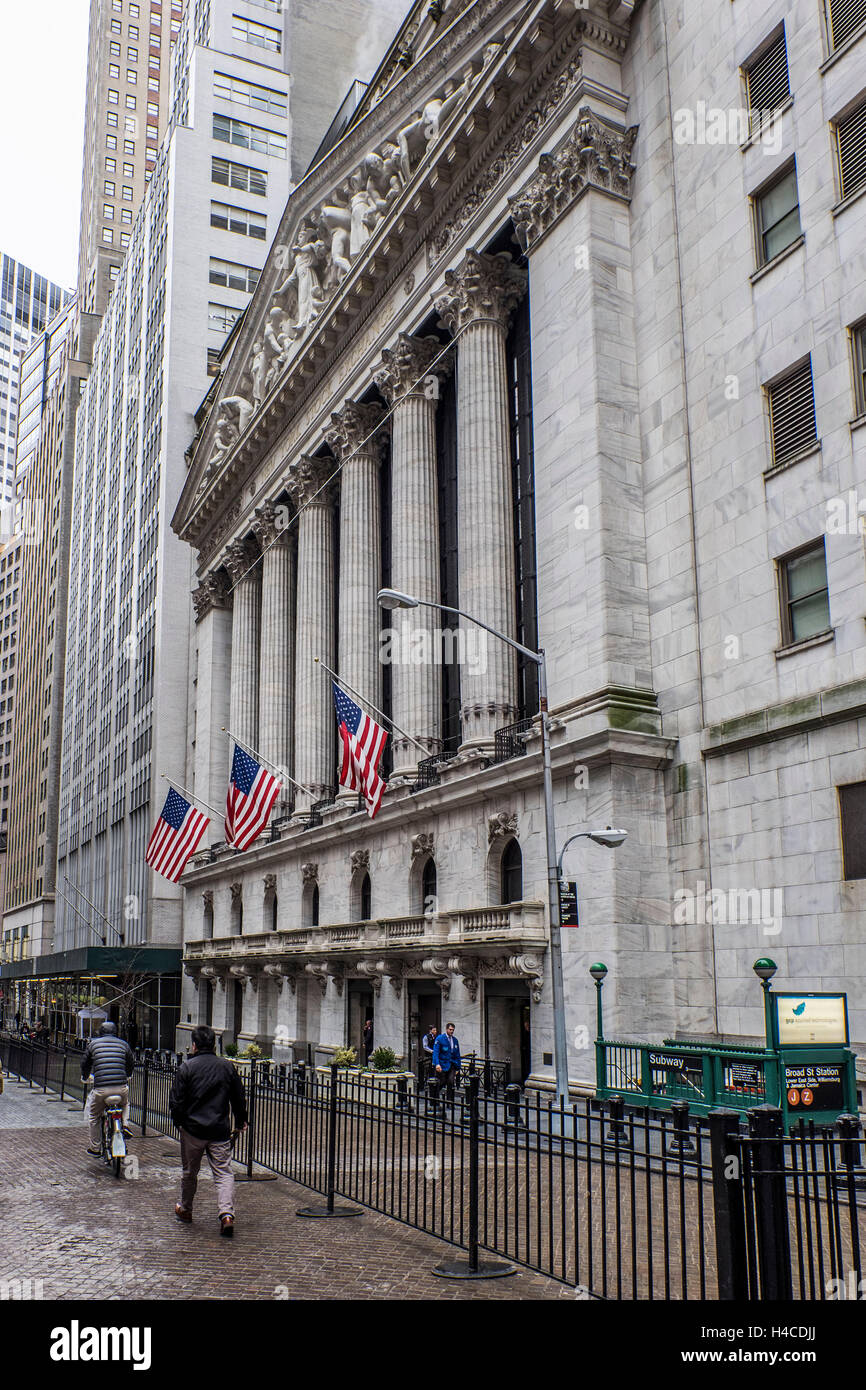 À la Bourse de Wall Street à New York Banque D'Images
