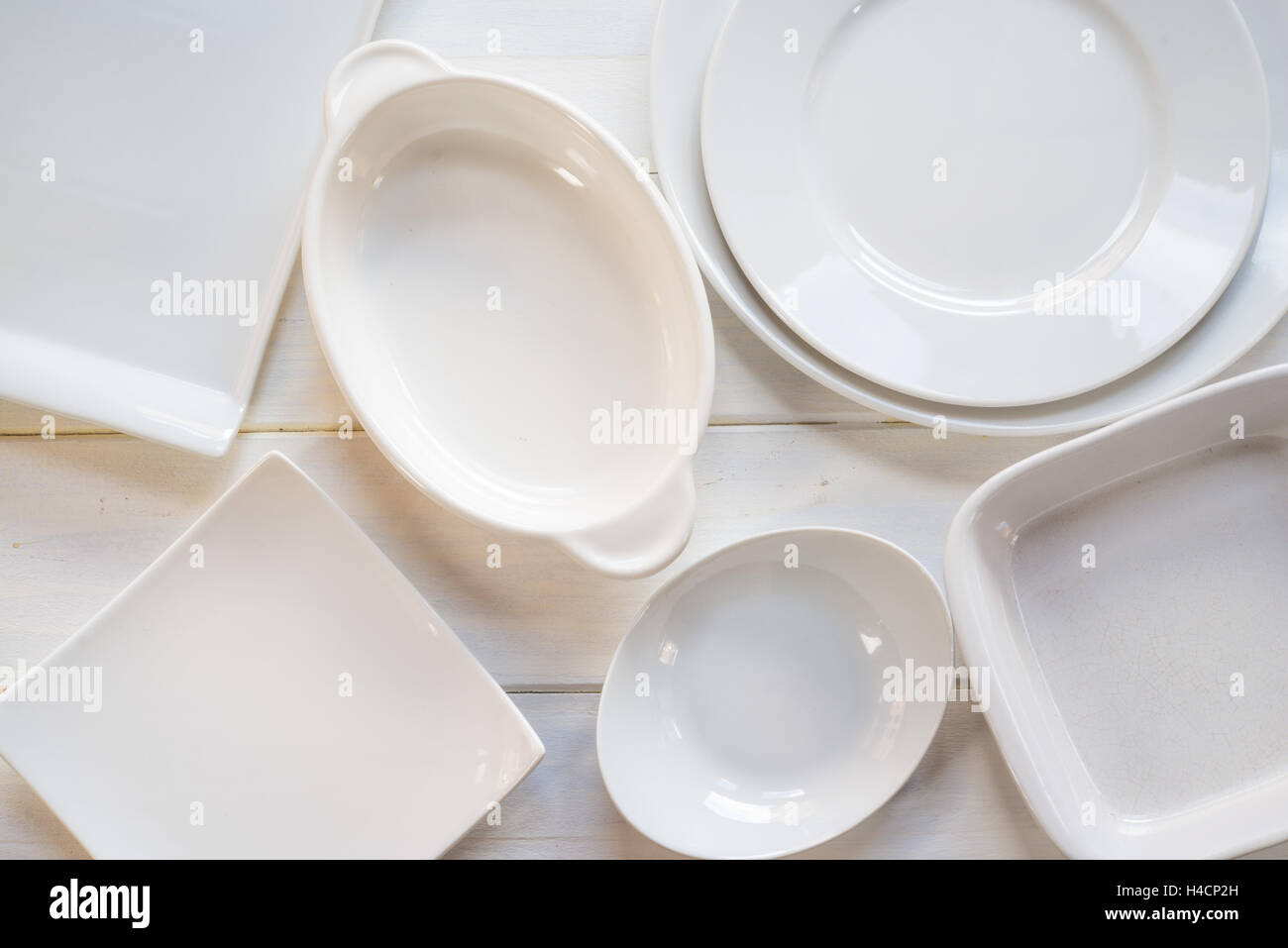 Art de la table sur un fond blanc, Close up Banque D'Images