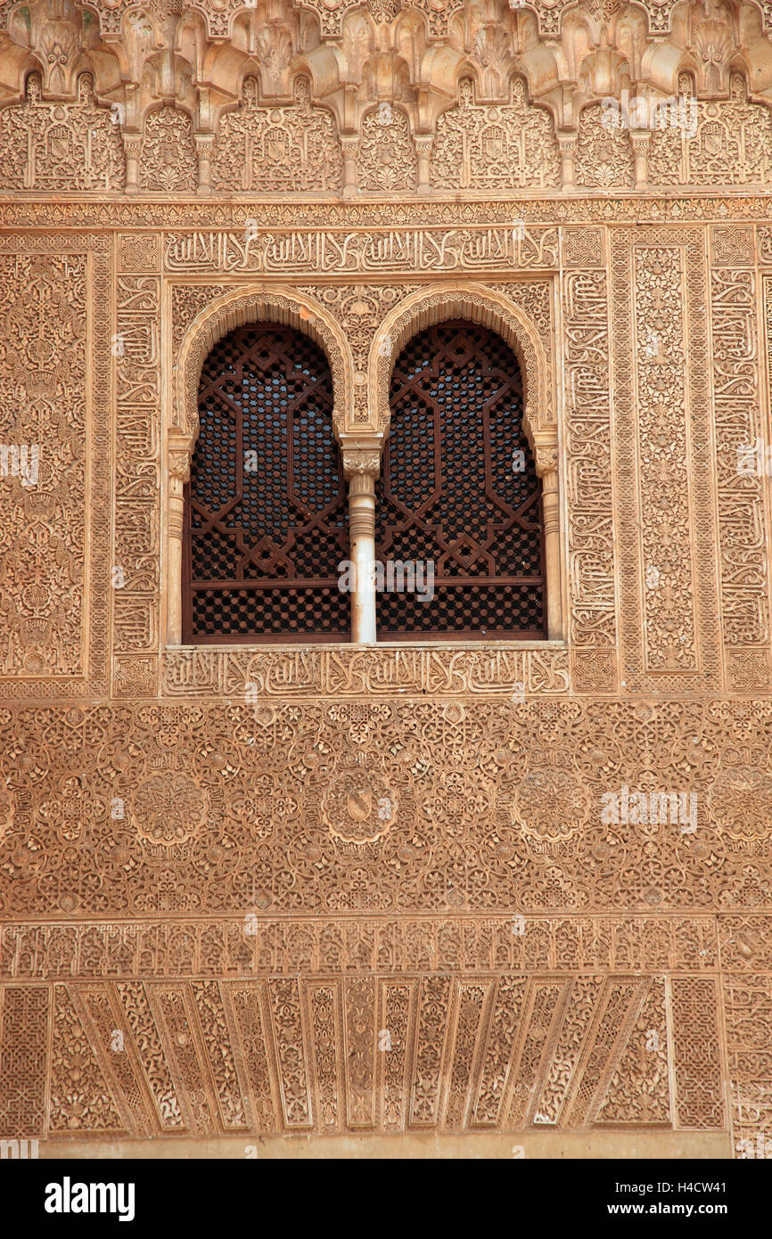 Espagne, Andalousie, Grenade, Alhambra, partie le complexe du palais, Nasridenpalast, artistique d'appoggiatures dans Yusuf I Palast, appelé aussi Comares Banque D'Images