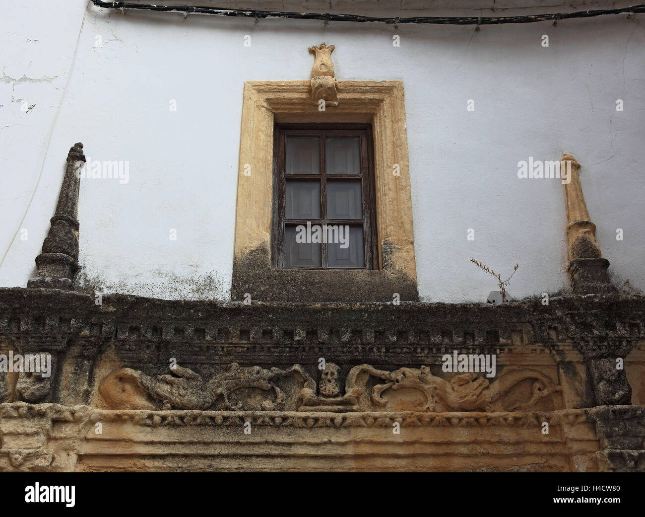 Espagne, Andalousie, Arcos de la Frontera dans la province de Cadix, dans la Route des Pueblos Blancos hors rue, les villages blancs, portal soulagement dans la Galeria de prendre Banque D'Images