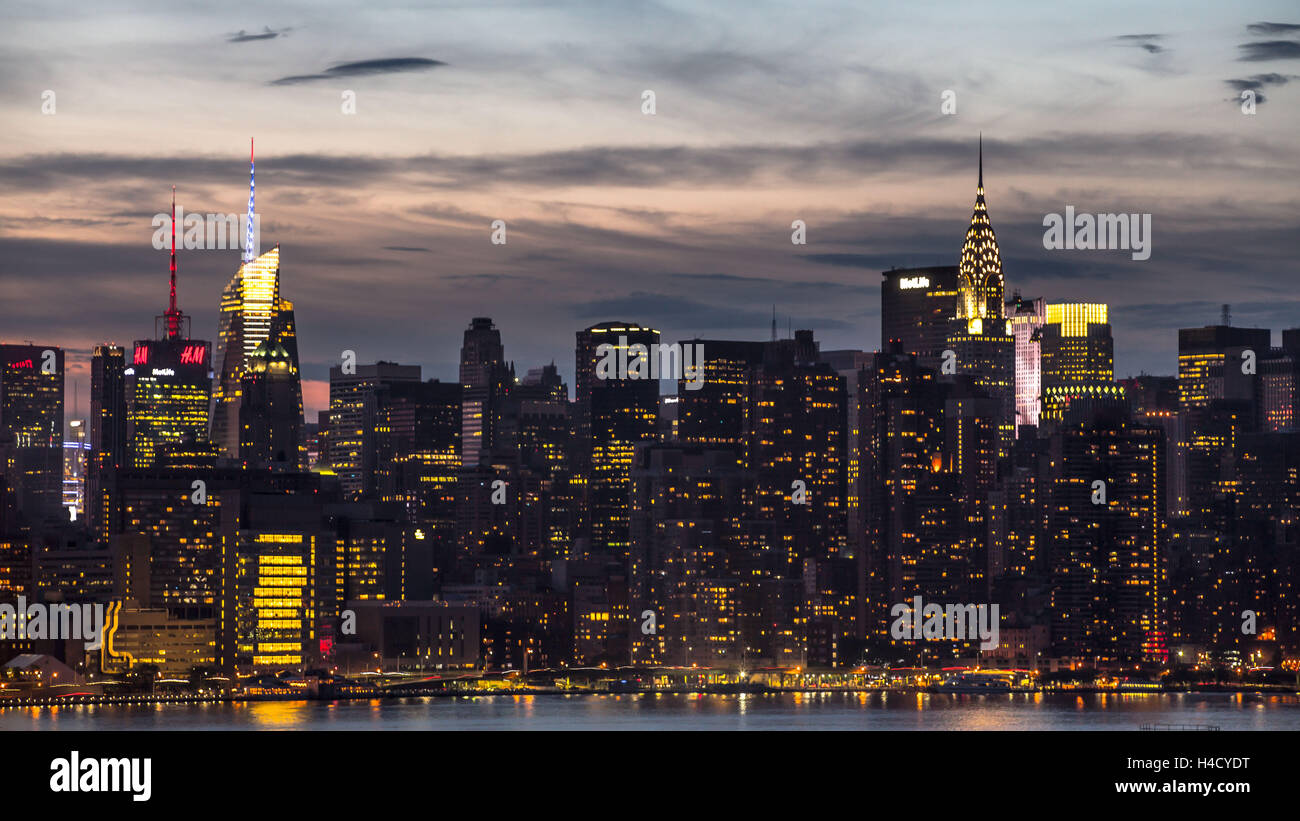 L'Amérique, USA, New York, Skyline, Chrysler Building Banque D'Images