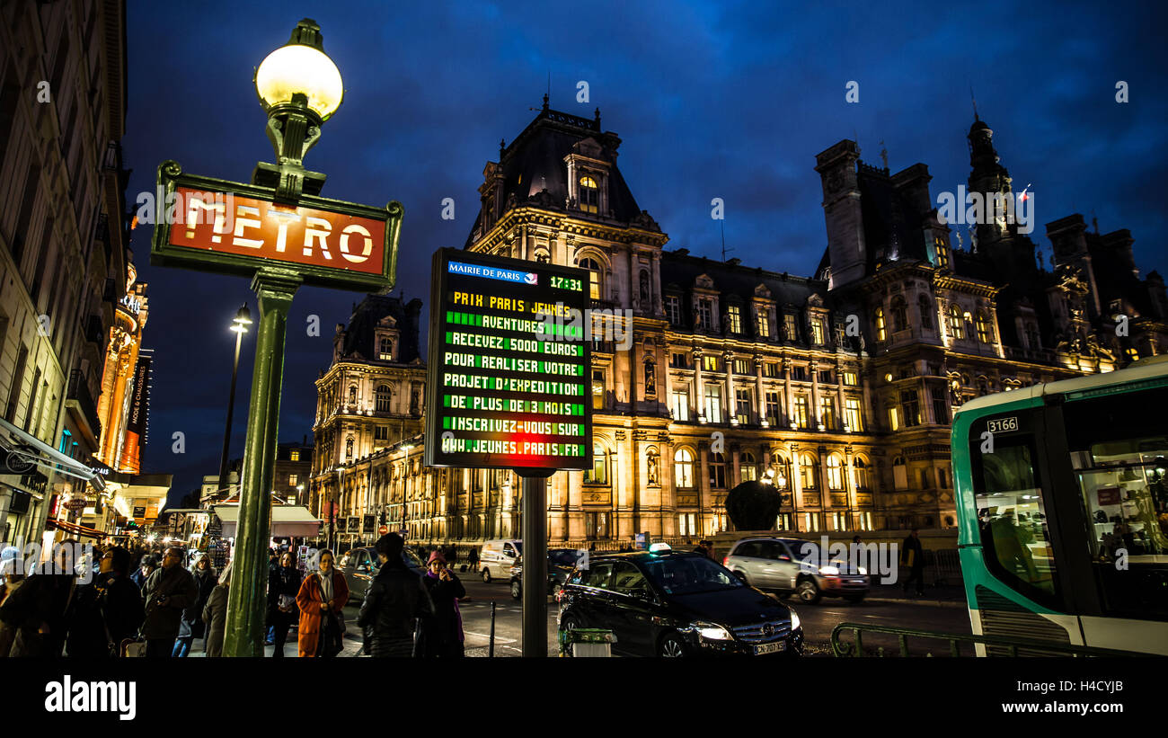 Europe, France, Paris, l'Hôtel de Ville, Banque D'Images