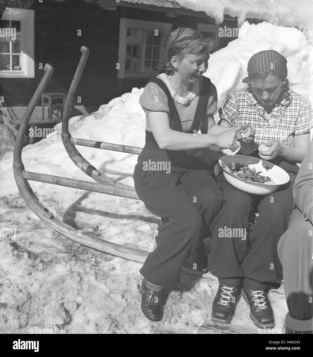 Skigebiet am Feldberg im Schwarzwald, Deutsches Reich 1930er Jahre. Région de ski au Mont Feldberg en Forêt-Noire, Allemagne 1930. Banque D'Images
