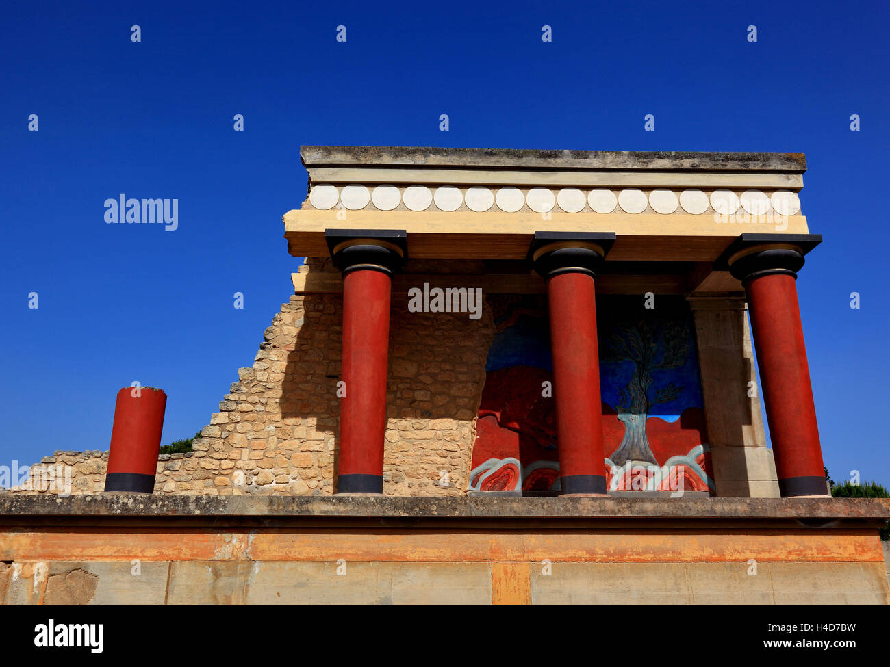 Crète, Knossos, le palais, le bastion Minoer Banque D'Images